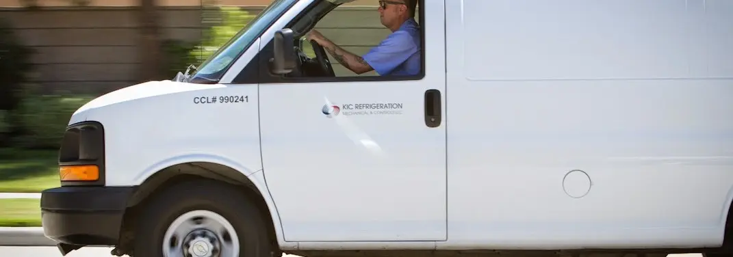 KIC Refrigeration service vehicle serving Clay area